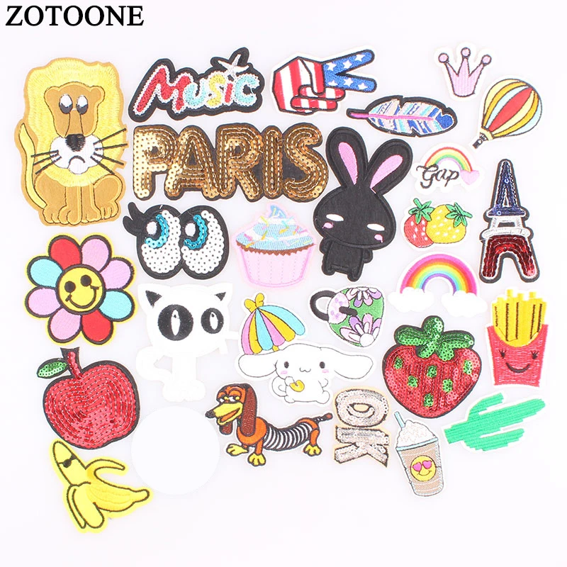 Заплаты ZOTOONE 1 шт. для губ и букв утюжок на пластырь дешевые милые Мультяшные патчи