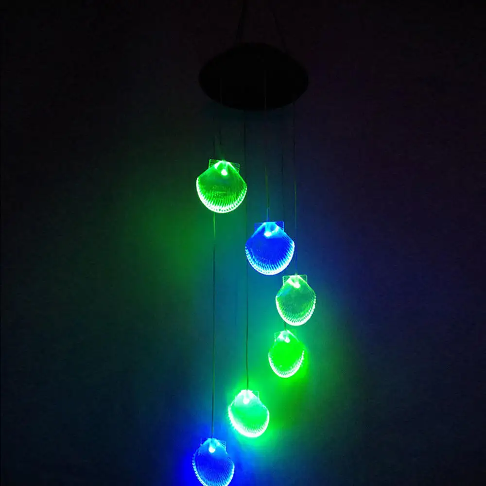 Solar Wind Chime Lights Creative LED Outdoor Color Change Hanging Pendant Lamp 2019 new | Лампы и освещение