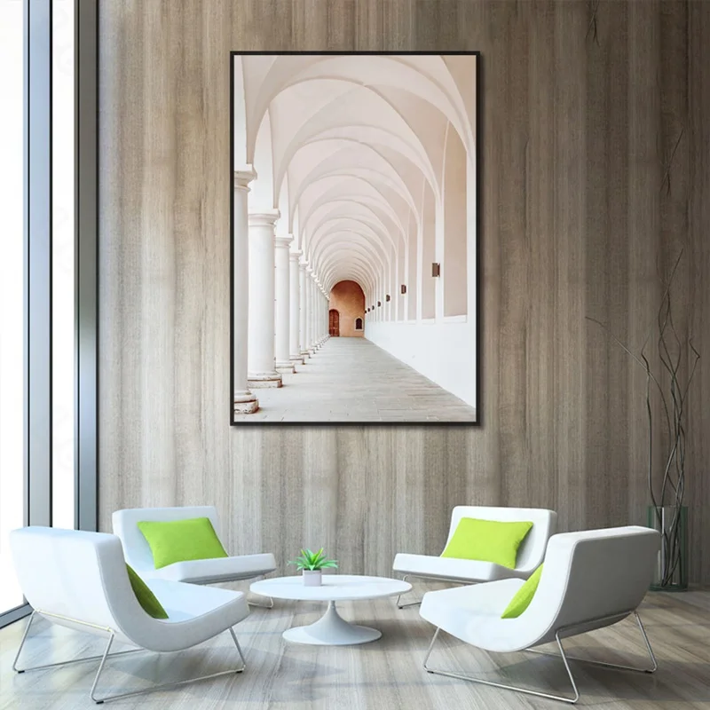 

Landscape Style Murals Pink and White Corridor Frameles Poster Home Residential Bedroom Decoration Living Room Canvas Painting