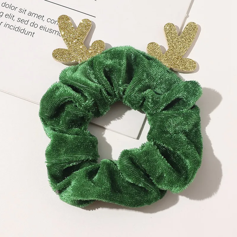

Sweet Christmas Deer Velvet Hair Scrunchies Women Hair Tie Rope Rubber Bands Ponytail Holder Hair Accessories