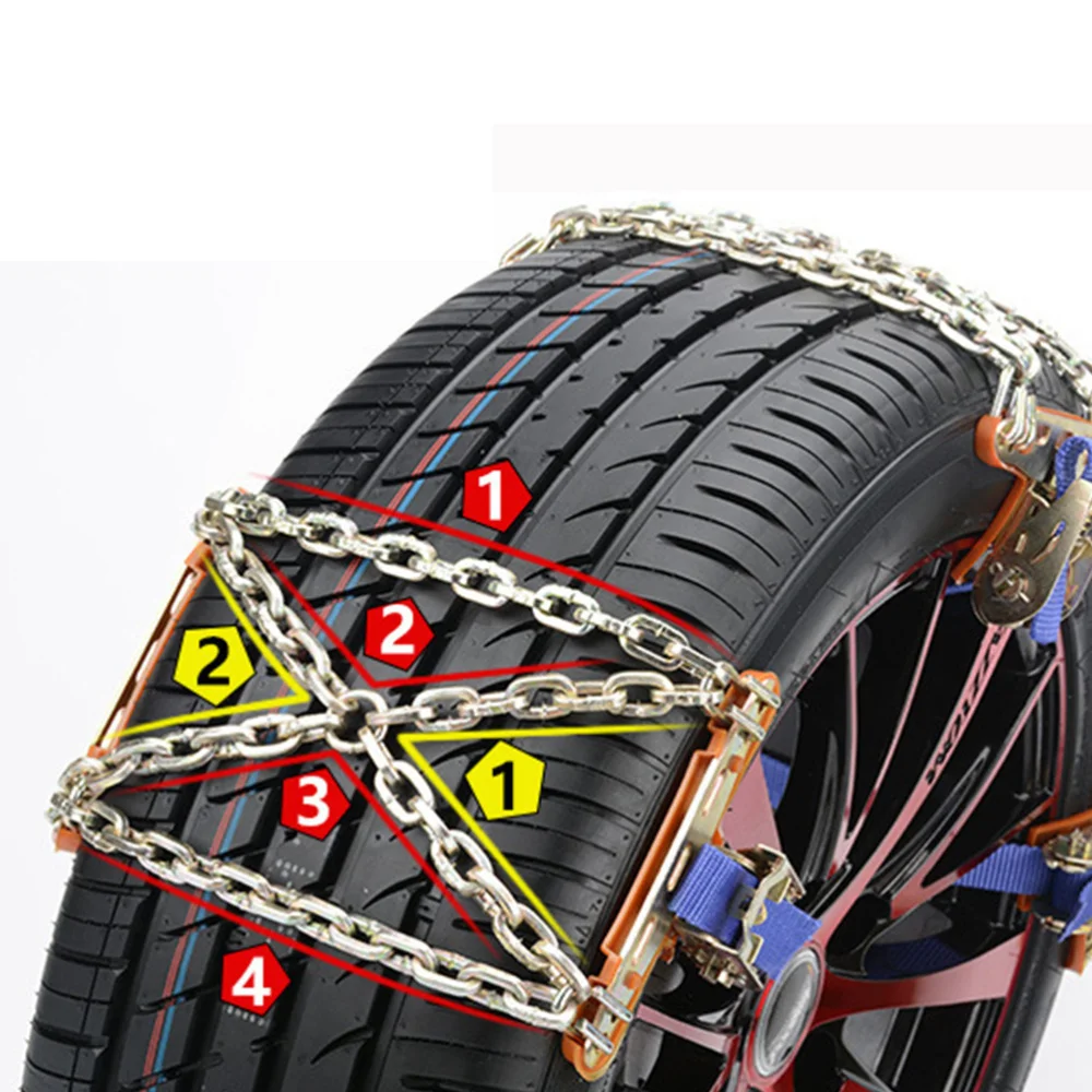 

1pc Tire Antiskid Metal Snow Chain Wear-resistant Steel Tire Chain for Snow Road and Sand Road
