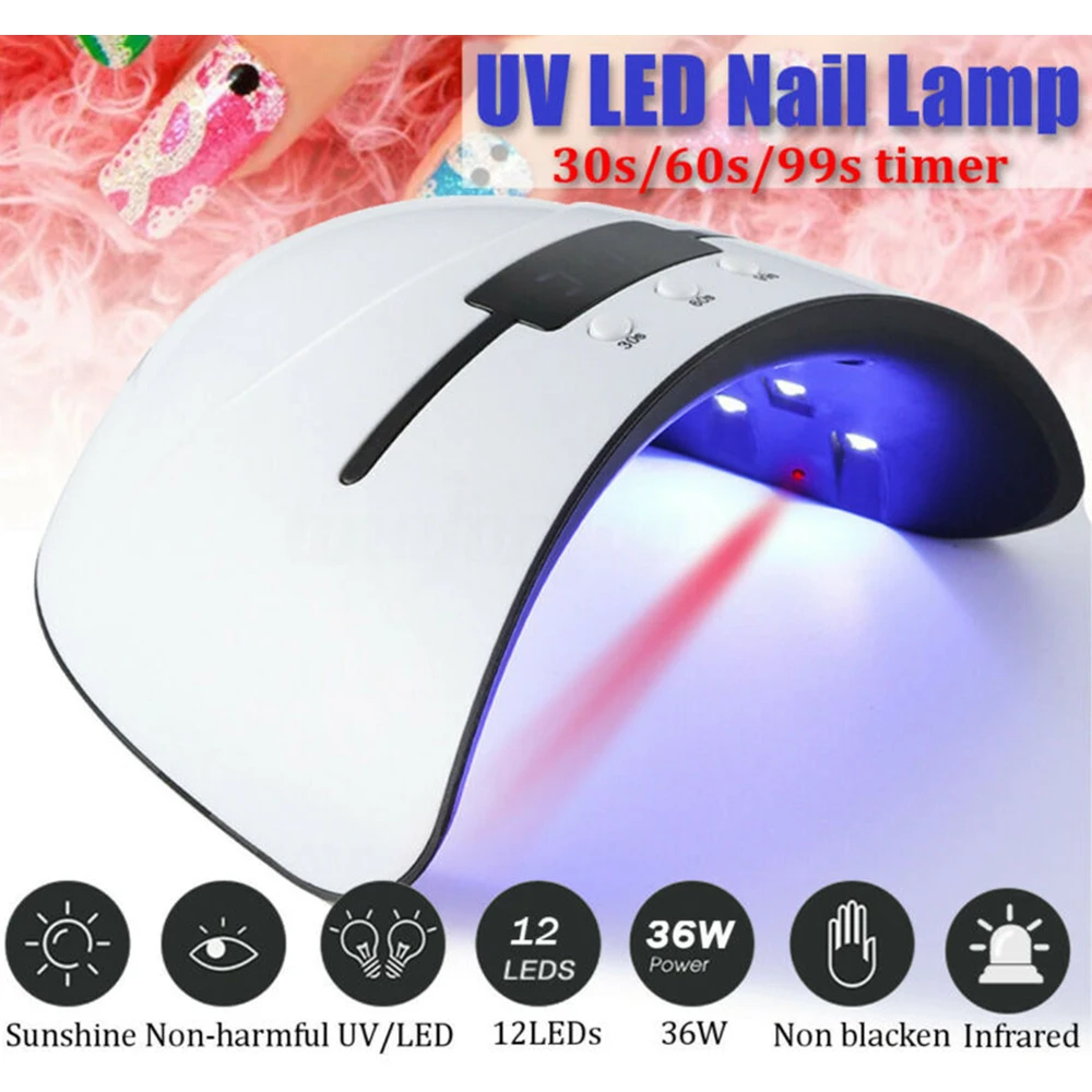 36 Вт Сушилка для ногтей Pro лампа USB Прямая зарядка 12 светодиодов УФ гель акриловый