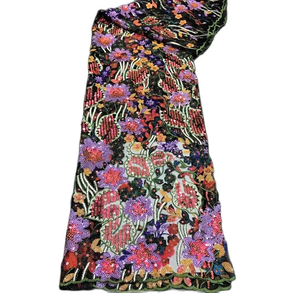 Африканская французская кружевная ткань 2021 пурпурного цвета нигерийская сделай