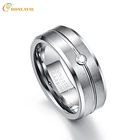 BONLAVIE классическое мужское кольцо с цирконом 8 мм кольцо из карбида вольфрама обручальные кольца мужские ювелирные изделия кольца для мужчин