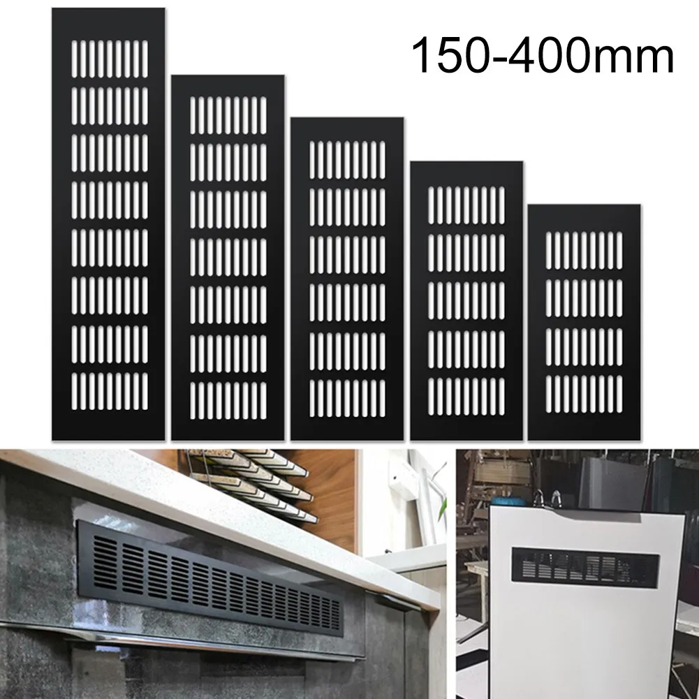 

1pcs Ventilation Grille 80*150-400mm Aluminium Air Vent Black Louvred Grill Ventilation Grille Cover
