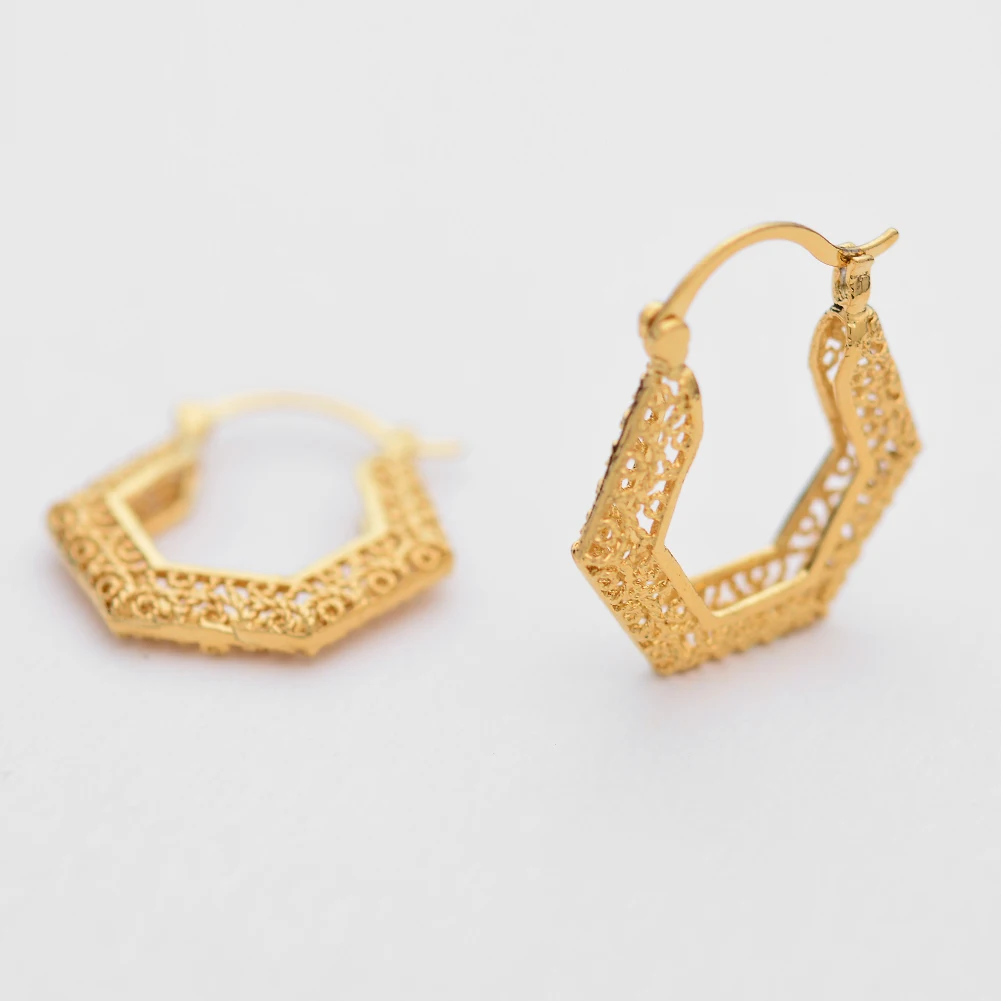 WANDO золотой цвет Nationali Эфиопии серьги для женщин/девушка золото Цвет классика