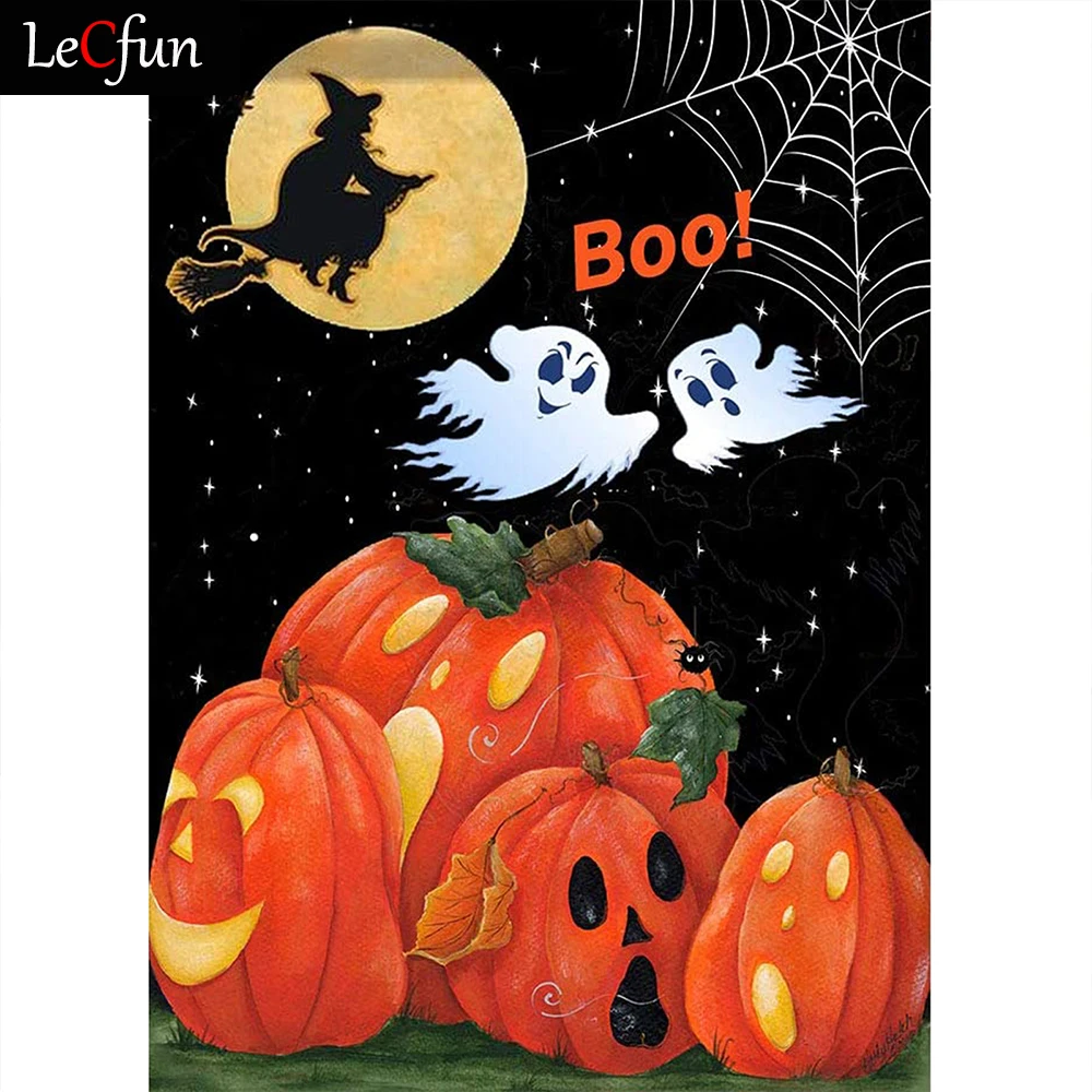 

Набор для алмазной живописи LeCfun, алмазная 5D Вышивка в виде тыквы, халоуин, полное сверление, круглые/квадратные, блестящие стразы, искусство,...