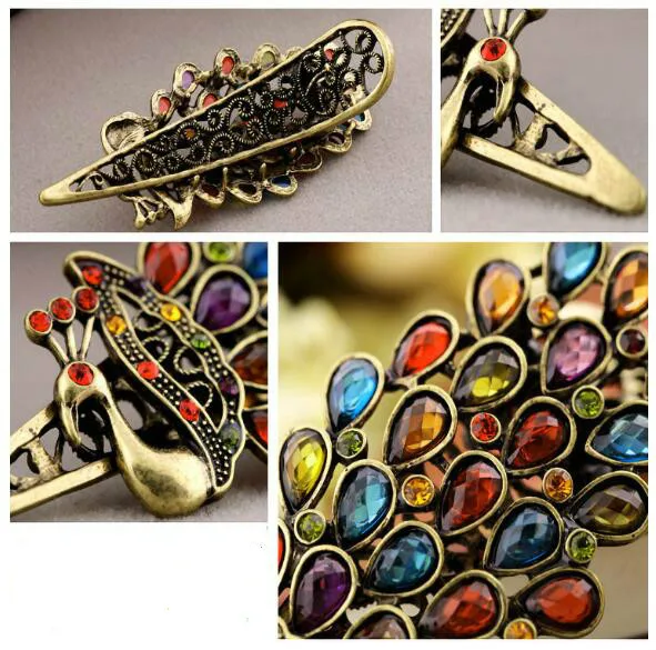 1 шт. роскошные женские винтажные Красочные заколки для волос драгоценный