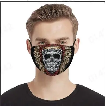 Новинка 2020 маска для взрослых маски Хэллоуин Череп испуганный принт