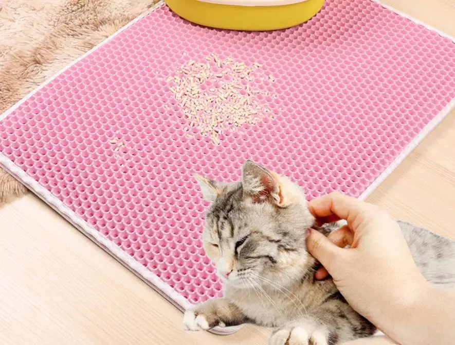 Двухслойный подстилка коврик для домашних животных кошка песок кошка туалет коврик Trapper складной EVA Нескользящие коврики кошки водонепроницаемые коврики для домашних животных кошек