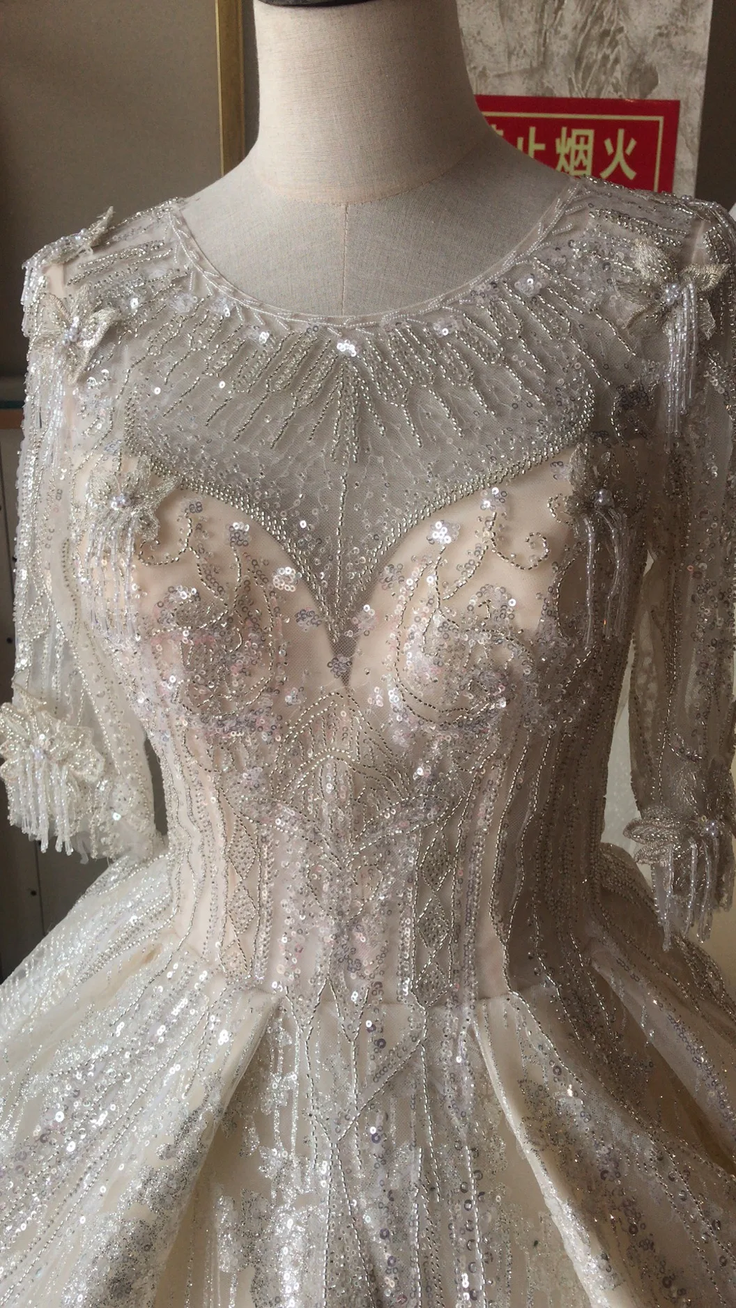 

Elegant Double V-neck Beach Wedding Dress Beaded Boho Lace Bride Dress Sweep Train Wedding Gown Customized Robe De Mariee