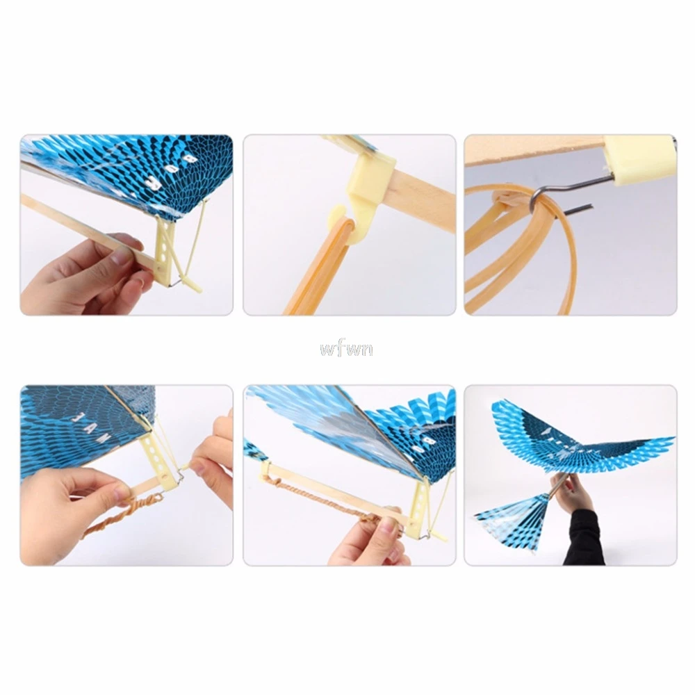 

10Pcs Elastic Rubber Band Powered Flying Birds Kite Funny Kids Toy Gift Outdoor MAY07