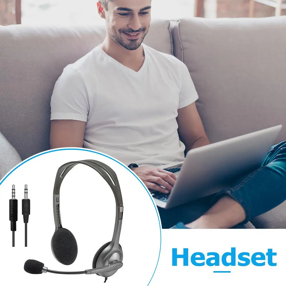Logitech H110/H111 Stereo Headset Microphone Wired Notebook Flat Single/Dual 3.5mm Audio Optional | Электроника
