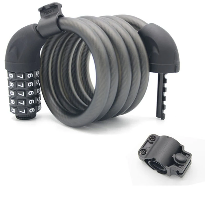 

2Pcs Bike Lock, Bike Locks Cable 12X1500mm Coiled Secure Resettable Combination Bike Cable Lock with Mounting Bracket