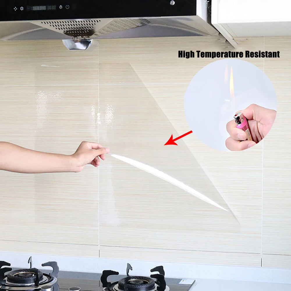 

Kitchen Cabinet Wall Sticker Anti-Oil Waterproof Transparent Home Furniture Kitchen Supplies Stickers Clear