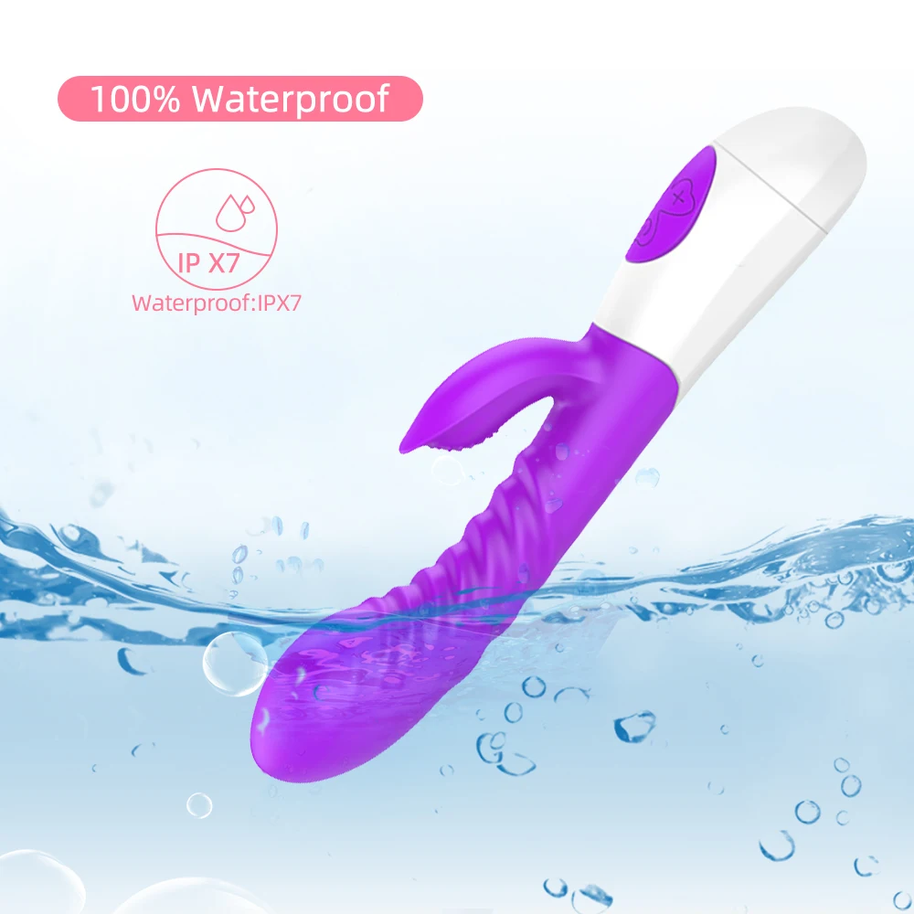 Вибратор Кролик для женщин фаллоимитатор точки G двойная вибрация силиконовый