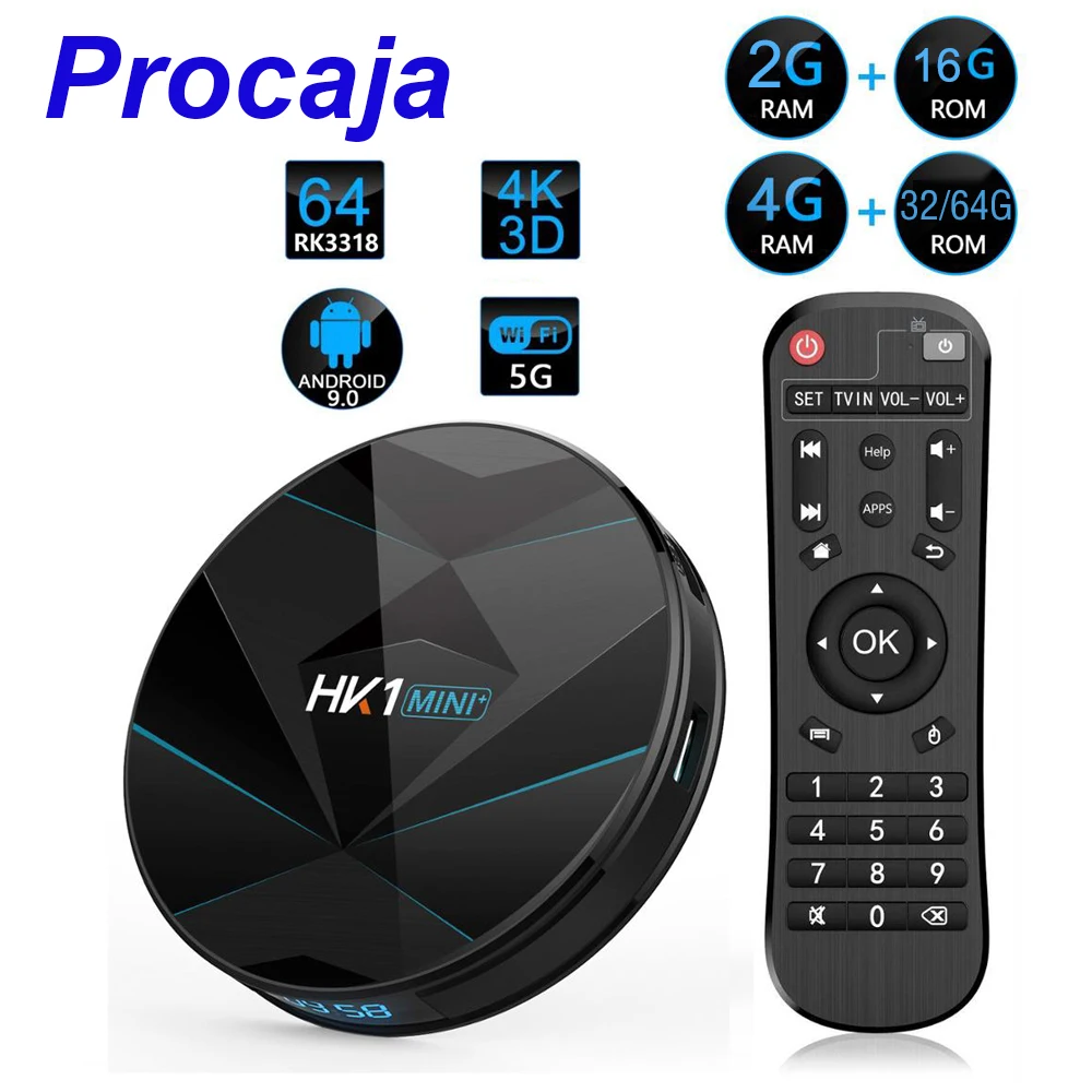 Procaja HK1Mini + ТВ коробка Android 9 0 HK1 мини палка для селфи контейнер под элемент питания 2