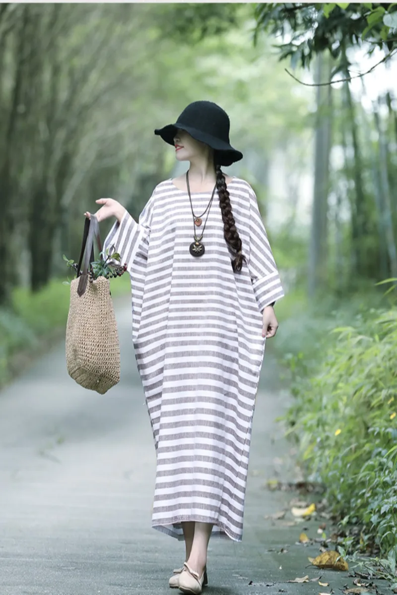 COIGARSAM винтажное хлопковое льняное женское длинное платье весенние свободные