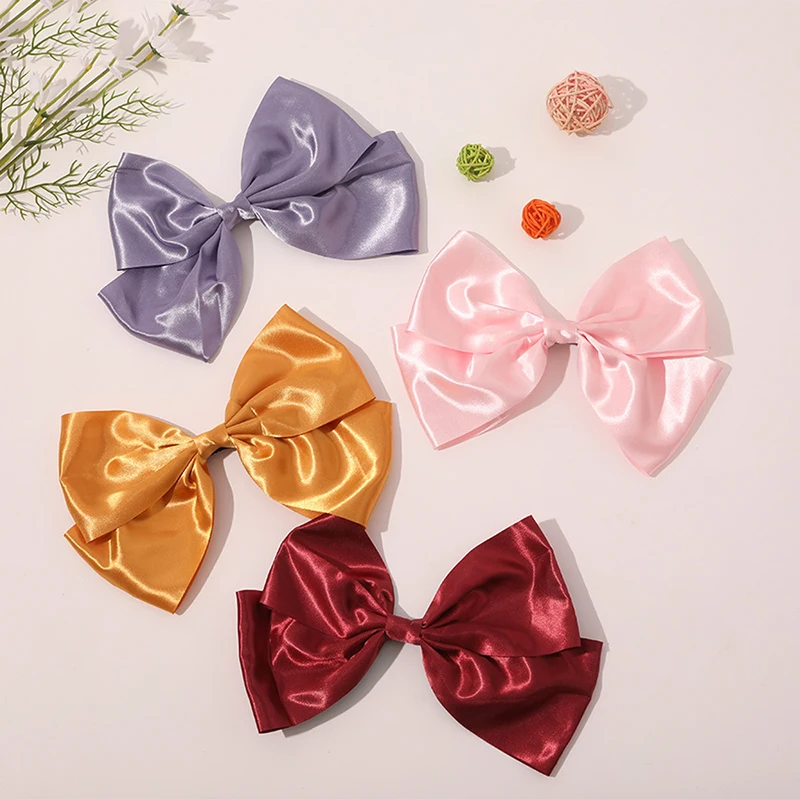

Elegant Big Bow Hairpin Cute Red Barrette Pink Hair Clip Women Girls BB Hairgrip Korean Oversize Solid Color Hair Accessories