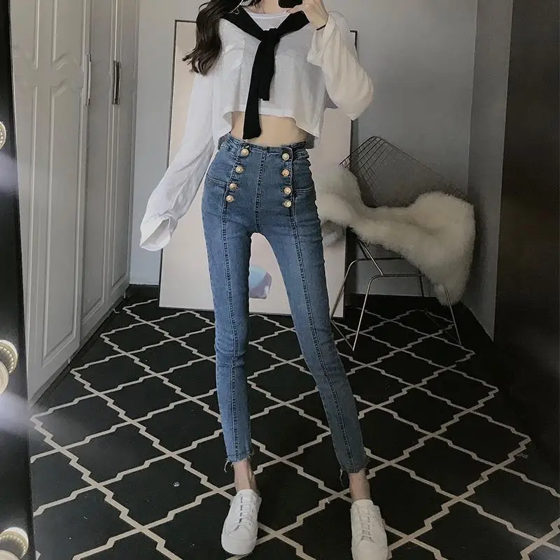 

Donsignet New Fashion Jeans Feminino Abdomen Slimming Fashion Stretch Tight Jeans Jeans Woman High Waist Womens Jeans