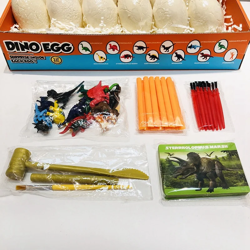 

12 Pcs Dinosaur Eggs Excavation Set DIY Dino Eggs Dig Kit Archaeology Science Stem Gift Model Toy Gift for Kid Adult