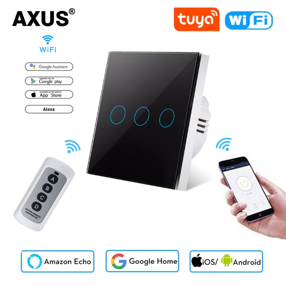 AXUS стандарт ЕС 1/2/3 банды 1 способ WiFi настенный светильник сенсорный выключатель