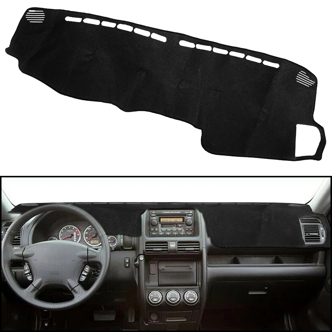 

Черный нескользящий коврик для салона автомобиля, защитная накладка для приборной панели, подходит для Honda CR-V CRV 2004 2005 2006, левый руль