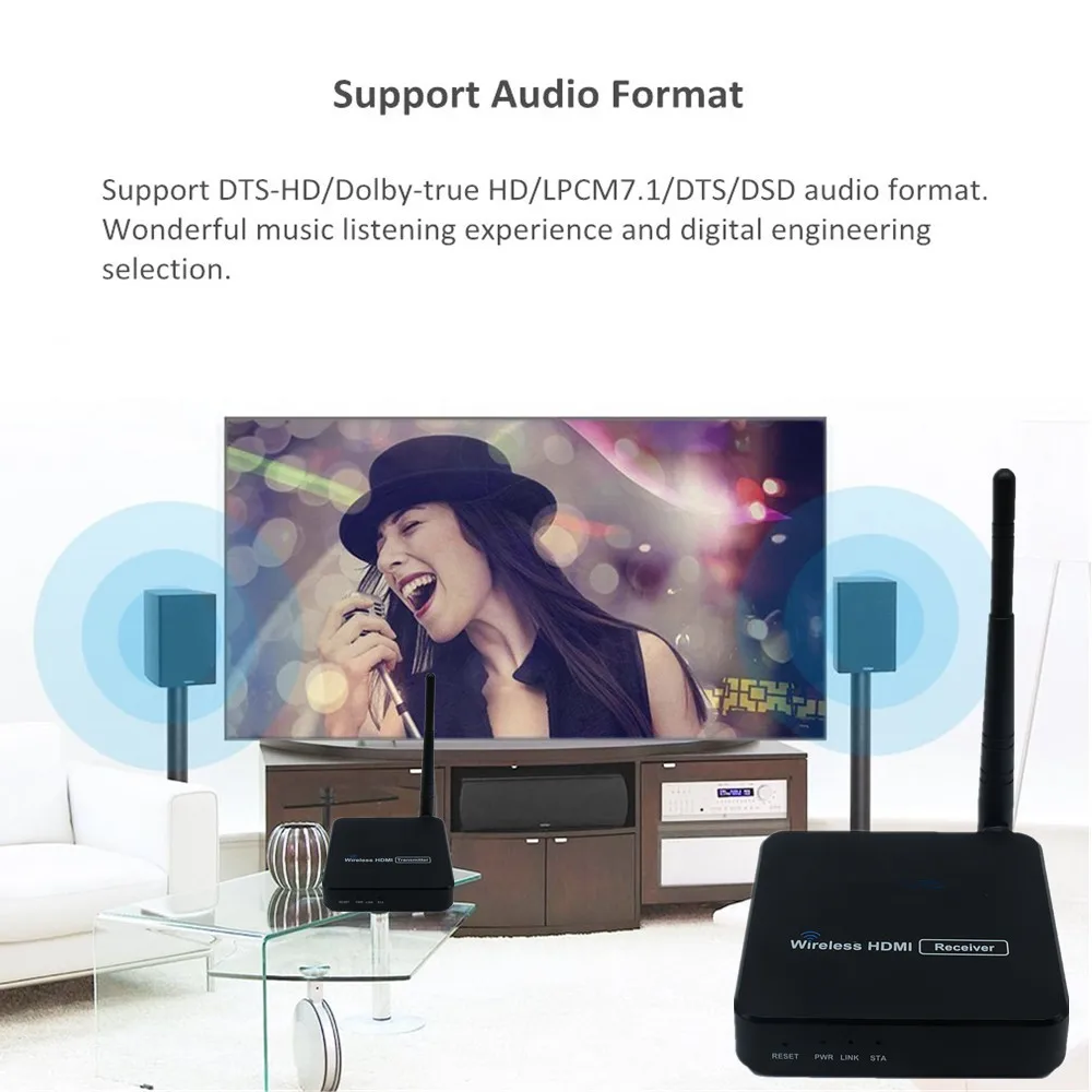 100 м беспроводной HDMI удлинитель 2 4 ГГц/5 ГГц 1080P Wifi 1 3 аудио видео передатчик
