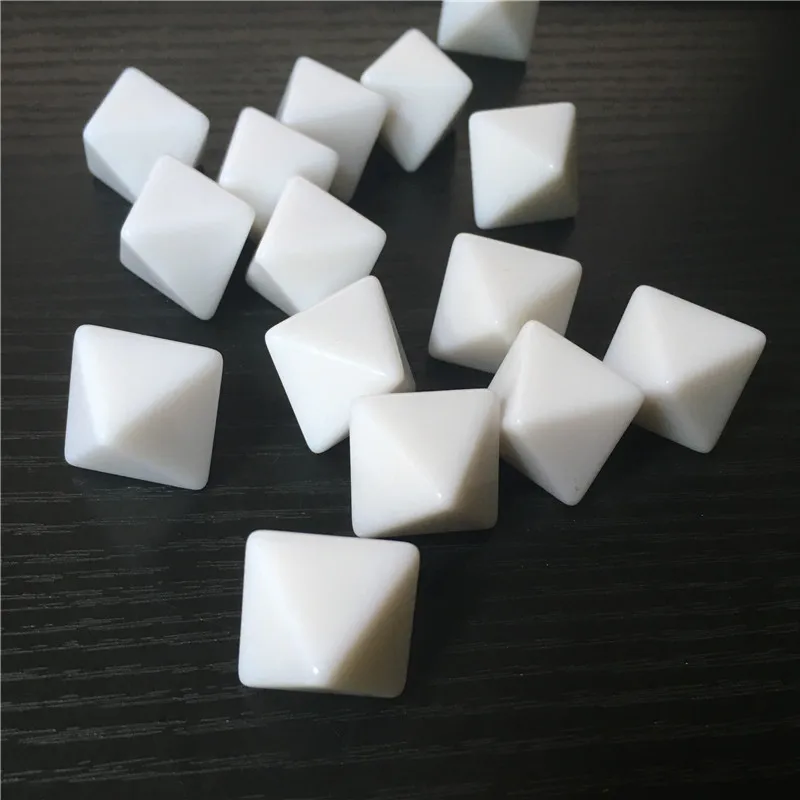 Белые пустые игральные кости D8 для настольных игр длина по бокам 18 мм 15 шт.