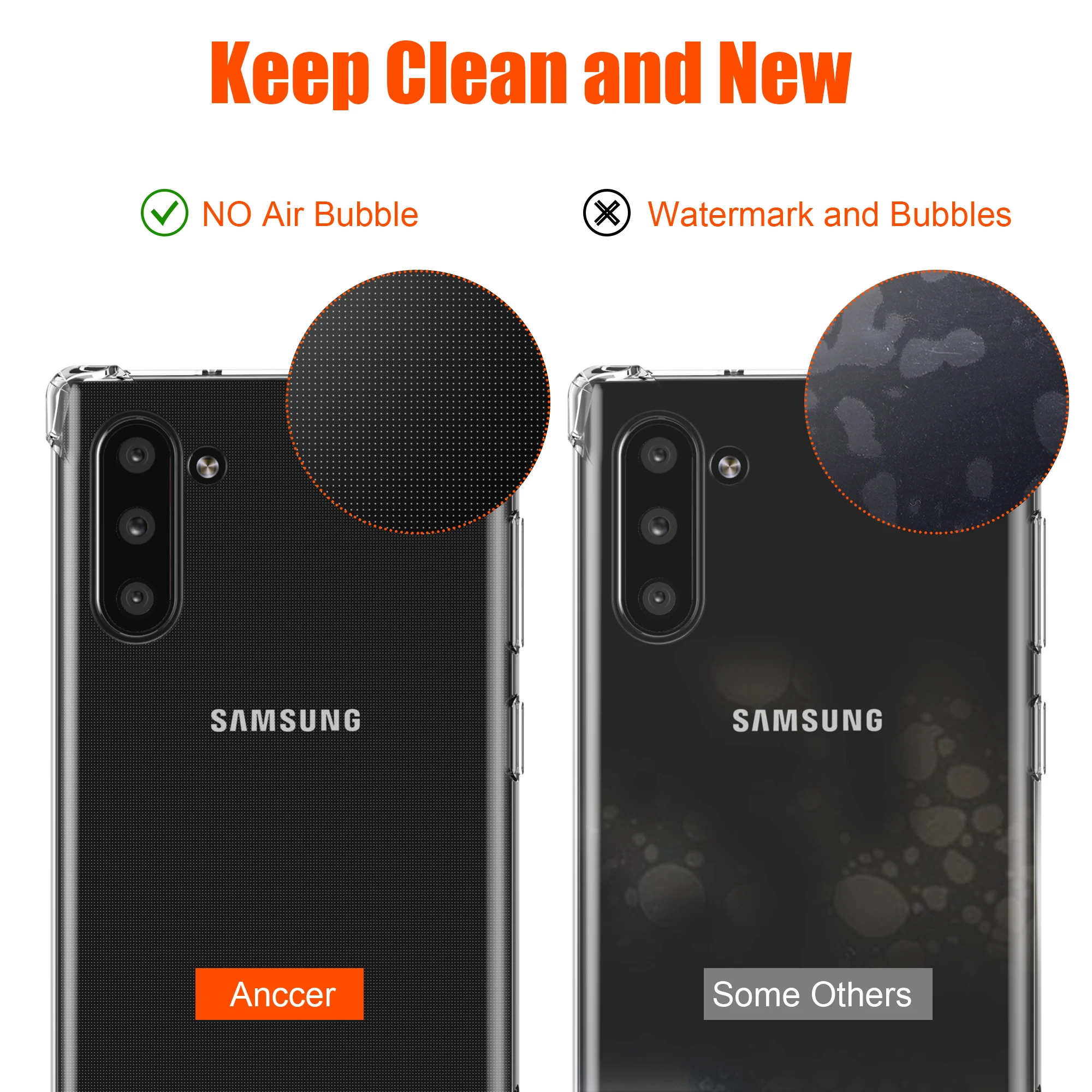 Shock Proof Crystal Soft TPU Phone Case for Samsung Galaxy Note 10 proof |