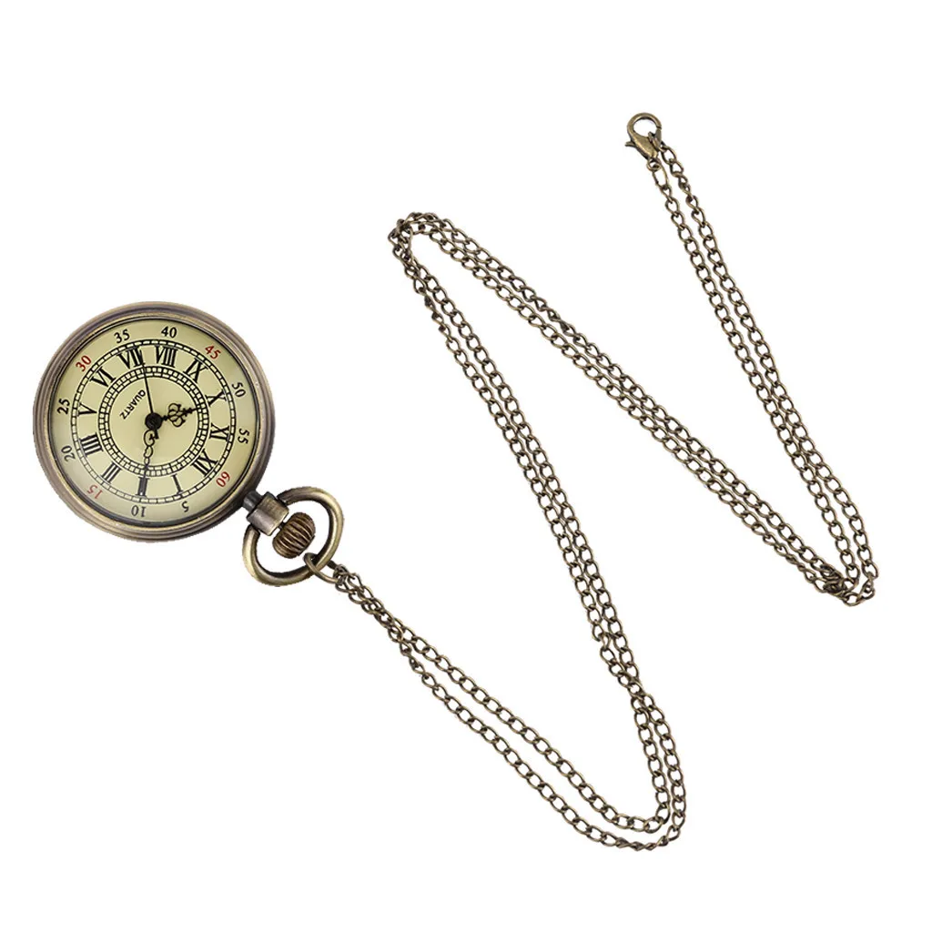 

Vintage Round Dial Quartz Small Pocket Watch Classical Roman Scale Pocket Watch Man Woman Kid Gift Necklace Clock Couple Old Man