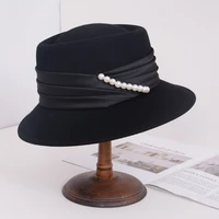 fedora hats for women new wool felt jazz hat winter warm church cloche derby hat elegant bowler party dress hats