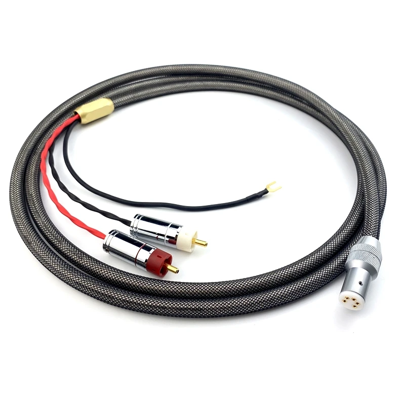 HifI аудио кабель тонарма Чистая медь посеребренный RCA до 5 Pin DIN XLR с заземляющим