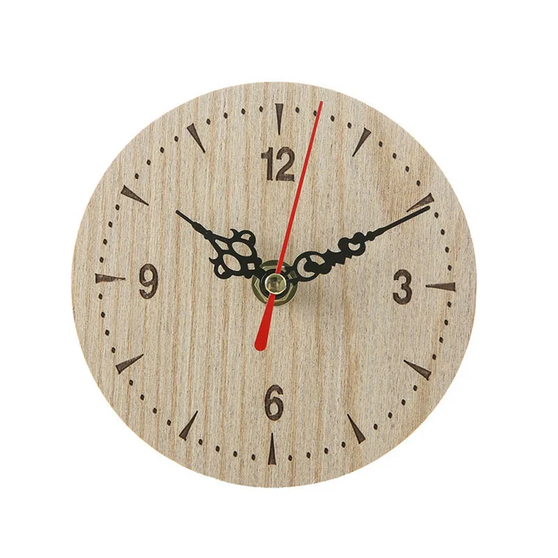 

Mini creative Wood Clock 12cm wall clock quartz watch Single Face clocks modern home decoration living room