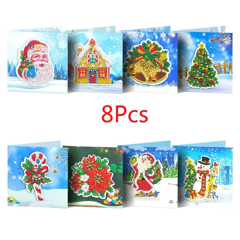 

Алмазная живопись, поздравительные открытки, Мультяшные рождественские открытки на день рождения, 5D «сделай сам», Детская Праздничная выши...