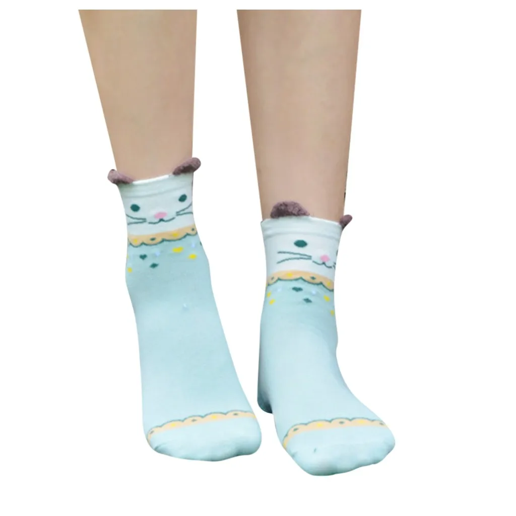KANCOOLD Woman socks Cute Lovely Cartoon Animal Zoo Standard Women Socks for Ladies Girls Warm Soft Casual Happy Funny D30 | Женская