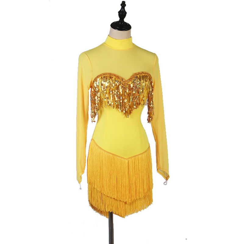 Женский костюм с длинным рукавом блестками и бахромой| |