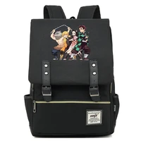 anime demon slayer prints backapck boy girl teenagers schoolbags canvas women bagpack men belt travel shoulder backpack