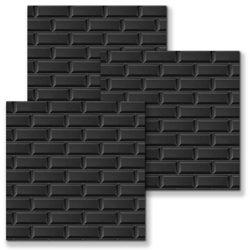 

Black Vintage Waterproof Tile Stickers for Living Room Home Decor DIY Murals Wllpaper Anti-Oil 10pcs/set PVC Wall Stickers Black