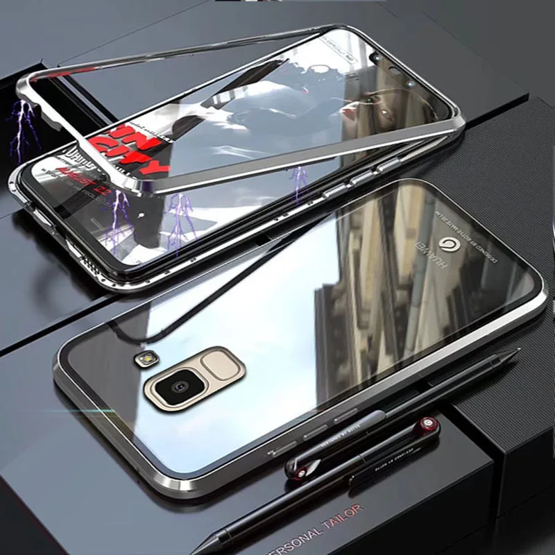 Чехол YonLinTan для Samsung galaxy J6 plus 2018 J6Plus J 6 Металлическая магнитная рамка жесткий чехол