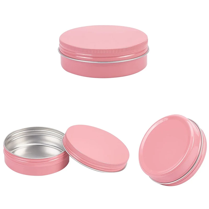 

100pcs 100g Pink Cosmetic Lip Balm Container Empty Aluminum Jars Hair Wax Container Cosmetics Powder Case Usb Cable Jars