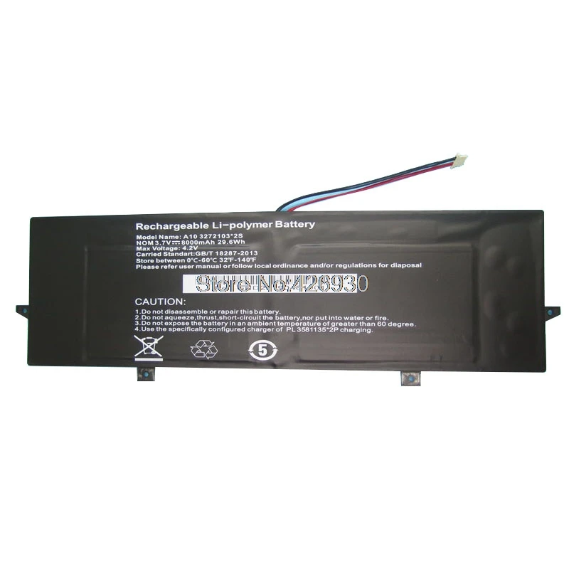 

Laptop Battery A10 3272103*2S 3.7V 8000mAh 29.6Wh 5PIN 4line new