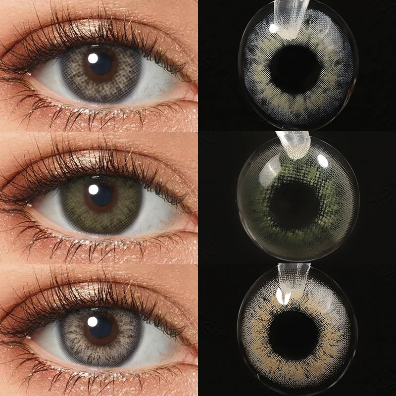 ДНК Ирис Цвет контактные линзы коричневый зеленый цвет объектив глаза красивые
