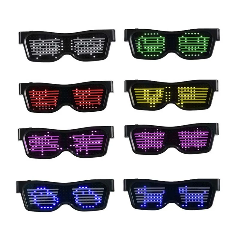 Sunglasses Light Christmas DIY APP Luminous Flash Bluetooth Glow Party Glasses lingual Led Modes Decorations Dropshipping