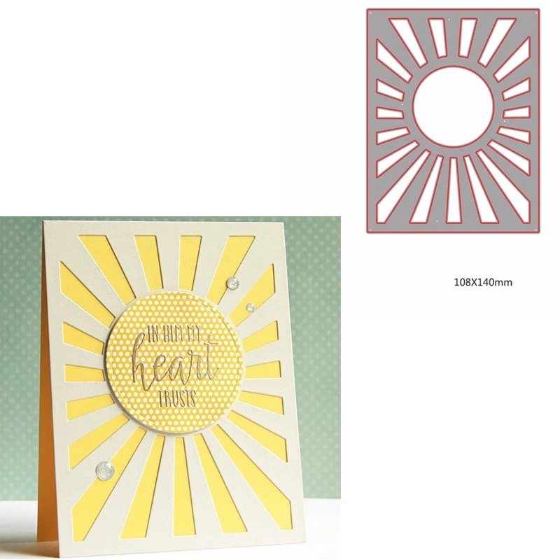 Блестящий Солнечный высечки для изготовления открыток выдолбленные солнечные