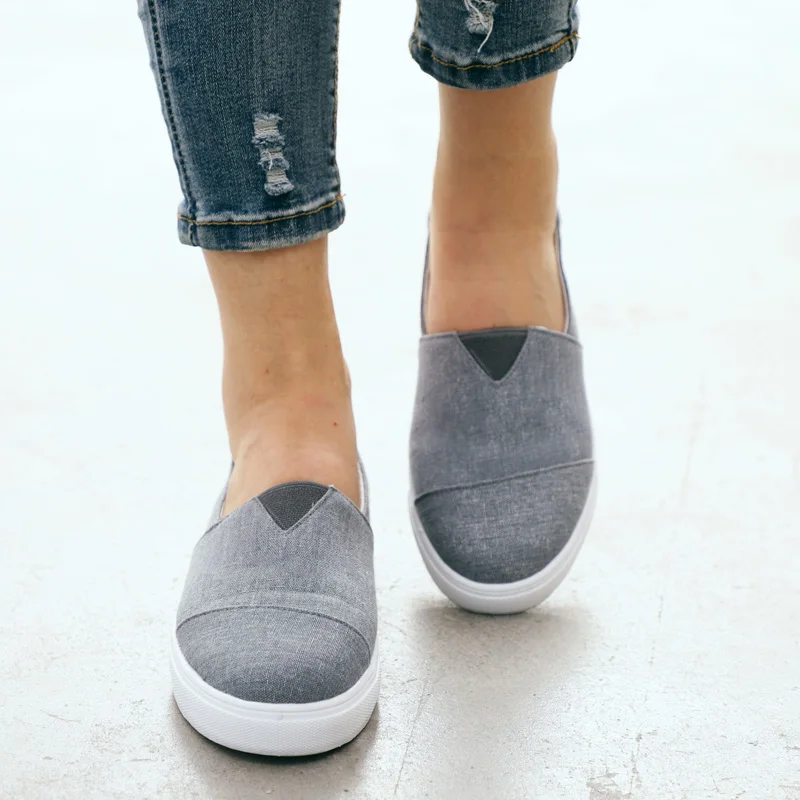 Женские холщовые Туфли эспадрильи повседневные лоферы без застежки плоская