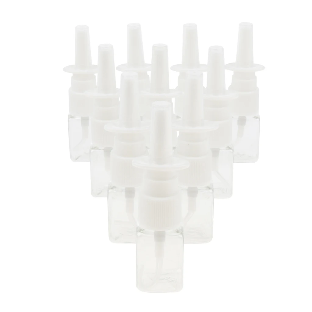 

10pcs Plastic Empty Refillable Nasal Spray Bottles Fine Mist Vials 10ml