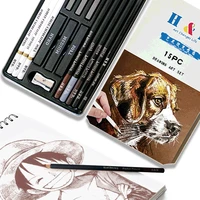 15 pcs charcoal highlighter sketch pencil painting charcoal set customizable white specular art supplies wood sketching brush