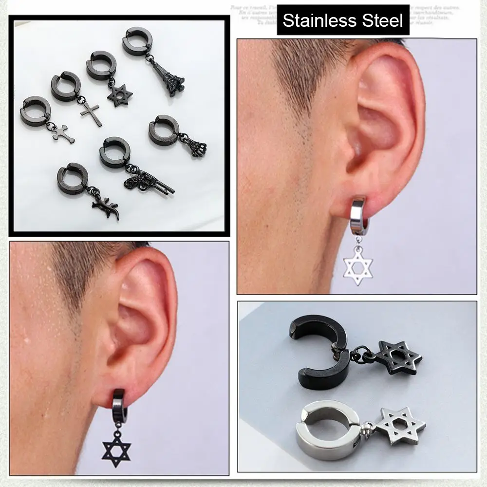 1 шт. мужские и женские серьги-кольца из нержавеющей стали |