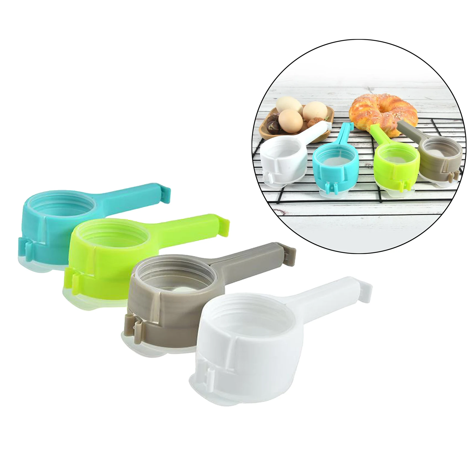 

4pcs Bag Clips Food Clips Heavy Duty Air Tight Seal Grip Assorted Colors and for